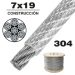 CABLE DE ACERO INOXIDABLE 304 CON PVC 7×19 3/16-1/4″ y 600 m